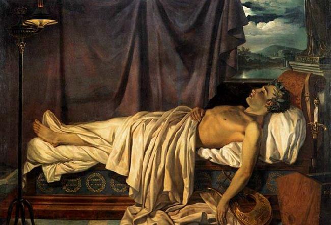 Joseph Denis Odevaere Lord Byron on his Death-bed Germany oil painting art